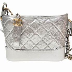 Chanel Calfskin Gabrielle Two-Tone Hobo Crossbody Bag Silver Color A91810SILGP