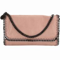 Stella McCartney Falabella Flap Bag Silver Chain Pink S536589
