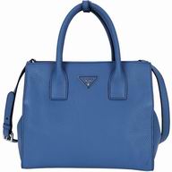 Prada Vitello Daino Triangle Logo Calfskin Should/hand bag Blue PR6101908