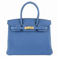 Hermes Birkin Togo 30cm Calfskin Handbag Blue Green H7041803