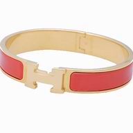 Hermes Click H Logo Enamelled Bracelet Rose Pink& Gold HE58477