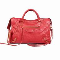 Balenciage City Lambskin Gold hardware Classic Bag Rose Red B2055010