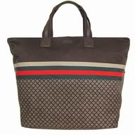 Gucci Classic GG Logo Nylon Tote Bag In Coffee G6111521