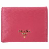 Prada Saffiano Gold Embossment Logo Cowhide Wallet In Berry Red PR61018004