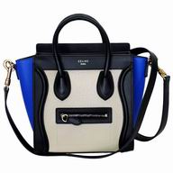 Celine Nano Luggage Calfskin Bag Black/Blue/White CE342A93