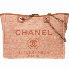 Chanel Tweed Canvas Deauville Shop Tote Bag Silver Chain A67001CLTDORS