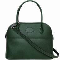 Hermes Bolide 27 Tago Clemence Relax Handbag Deep Green CH58941