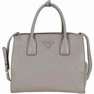 Prada Vitello Daino Triangle Logo Calfskin Should/handbag Gray PR6101909