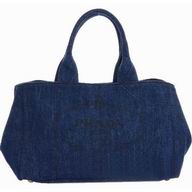 Prada Tessuto Denim Embroid Logo Bag Deep Blue(Medium) P412459