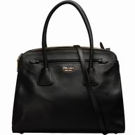 Prada Saffiano Cuir Large 3 Layers Tote Bag Black PR656A08