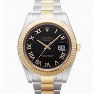 Rolex Datejust Automatic 41mm 18K Gold Stainless Steel Watch Black R116333