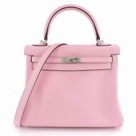 Hermes Kelly 25cm Silvery Button Swift Leather Hand/Shoulder bag Sakura Pink H7042010
