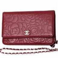 Chanel Camellia Flower Lambskin Woc Bag Red A36203