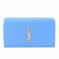 YSL Saint Laurent Classic Gold YSL logo Calfskin Hand Dinner Bag Sky Blue Y6120221