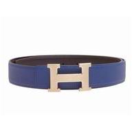 Hermes Gold H Buckle Sapphire Blue Epsom-Calfskin Two-sided Belt H596889