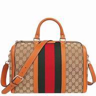 Gucci Vintage Web Calfskin Boston Bag In Coffee G5171011