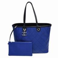 Chanel Classic Caviar Cowhide Rhombic Tote Bag Blue/Black C6111701