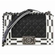 Chanel Calfskin Anti-silver Chain Mini Boy Bag Black A92201-Y25918-C0229