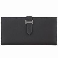 Hermes Epsom Leather Long Wallet Graphite H56027
