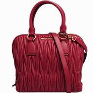 Miu Miu Matelasse Lux Nappa Leather Handbag Peach Roses RL0096