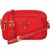 Prada Borchie Triangle Logo Nylon Mini Size Bag Red PR5954270