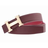 Hermes Gold H Red Epsom and Wine Red Togo Leather Two-sided Belt H918102