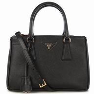 Prada Saffiano Triangle Logo Lux Leather Mini Handbag Black PBN2316