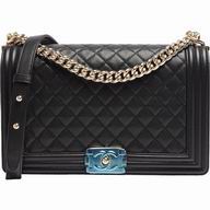Chanel Caviar Leather Gold Hardware Jumbo Boy Bag Black A567D38