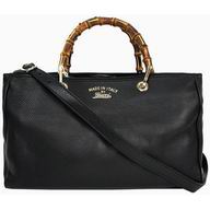 Gucci Bamboo Calfskin Handle Bag In Black G323660