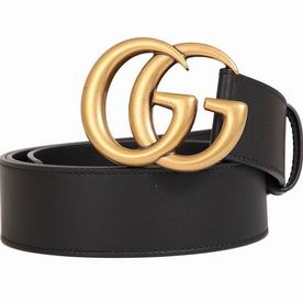 Gucci Marmont Anti-gold Buckel Cowhide Belt Black 2648978