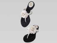 Chanel Double C Camellia Flip-Flops Sandal In White&Black 270649