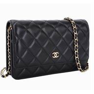 Chanel CC Lambskin Woc Bag Gold Chain Black A33814LBLG