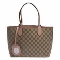 Gucci Reversible Classic GG Canvas Calfskin Tote Bag In Pink G6111409
