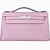 Hermes Kelly Mini Pochette Swift Leather Palladium Lavender Romantic HK1022GKP