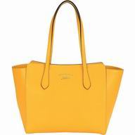 Gucci Swing Calfskin Leather Tote Bag In Yellow G5463387