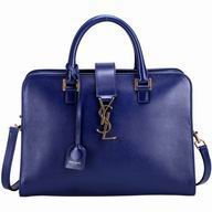 YSL Saint Laurent Cabas Monogram YSL Calfskin Bag In Blue YSL5717461