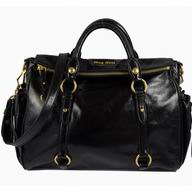 Miu Miu Vitello Lux Calfskin Large Bow Bag Black BN895