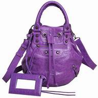 Balenciage Pompon Lambskin Aged Brass hardware Classic Bag Purple B4865707