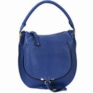 CHLOE Marcie Calfskin Shoulder Zipper Bag Blue CL7040410