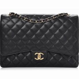 Chanel Cruise Caviar Maxi Bag Double Flap Black(Gold) A47600GH