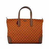 Gucci Classic GG Logo Calfskin Tote Bag In Orange G6111520