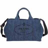Prada Canapa Stampata Printing Logo Denim Bag Blue PR7054127