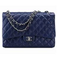 Chanel Marine Lambskin Flap Bag In Navy Blue(Silver) A47600-93925