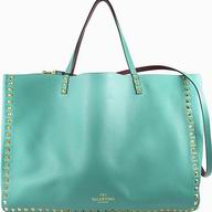Valentino Calfskin Double Handle Tote Bag Green VA53046