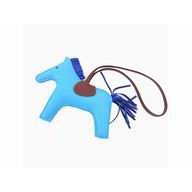 Hermes Horse Sheepskin Handbag Hanging Omarment In White Blue H4567902
