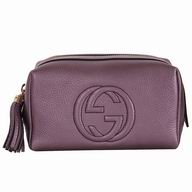 Gucci SOHO GG Calfskin Leather Bag In Metalline Purple G554910