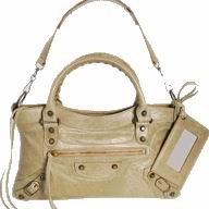 Balenciage First Top Leather&Fabric Bag Beige 103208-BE