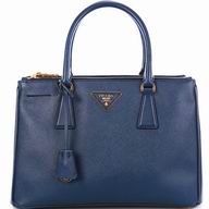 Prada Saffiano Lux Gold Triangle Logo Medium Bag Navy Blue PR522374