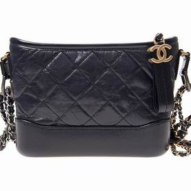 Chanel Calfskin Leather Gabrielle Shouldbag Deep Blue Gold Hardware A91810BG