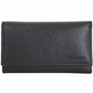 Prada Saffiano Embossing Logo Calfskin Key Bag Black P7021311